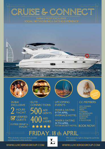 Cruise And Connect, Dubai Professional Network & Dating Event, Friday, 18th April 2025